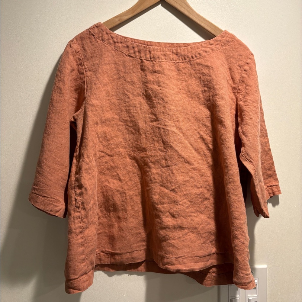 notPERFECTLINEN January Top in Salmon- M/L